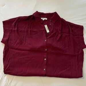 Madewell Burgundy Button-Down Shirt